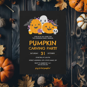Pumpkin Carving Halloween Party  Invitation