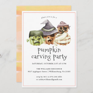 Pumpkin Carving   Halloween Party Invitation