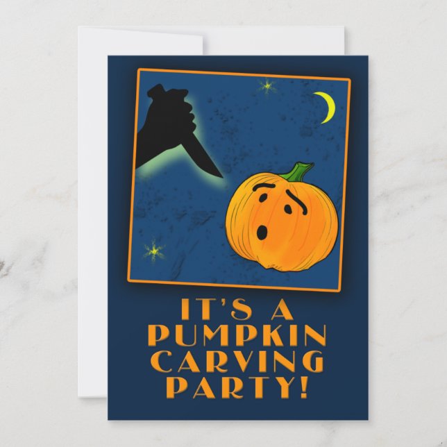 PUMPKIN CARVING PARTY Customisable Invitations (Front)