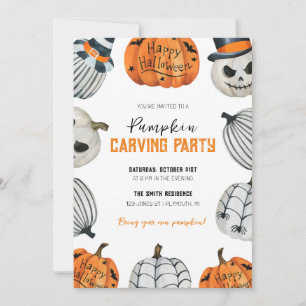 Pumpkin Carving Party Halloween Invitation