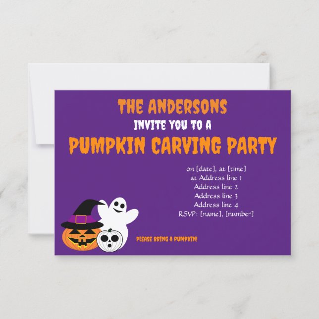 Pumpkin Carving Party Invitation (Front)