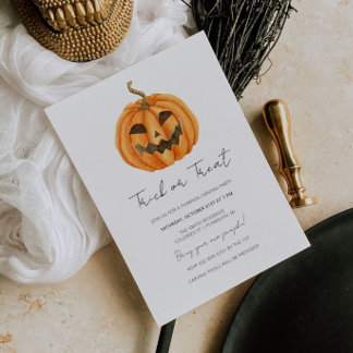 Pumpkin Carving Party Invitation for Halloween