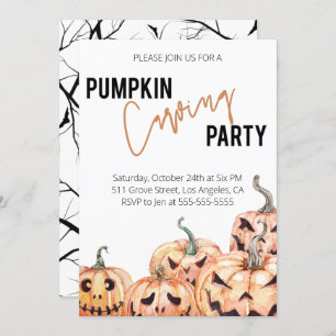 Pumpkin Carving Party Invitation - Halloween