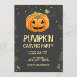 Pumpkin Carving Party Spooky Halloween Birthday Invitation<br><div class="desc">★ Pumpkin Carving Party Birthday Invitation! ★ Easily PERSONALIZE this design with your details! ★ If you need coordinating MATCHING ITEMS, please check our matching collection or shop. Do you have any questions about our designs or if you can't find what you are looking for, please contact us: designmypartystudio@gmail.com. ★...</div>