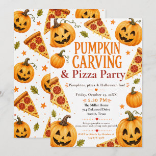 Pumpkin Carving & Pizza Party Invitation