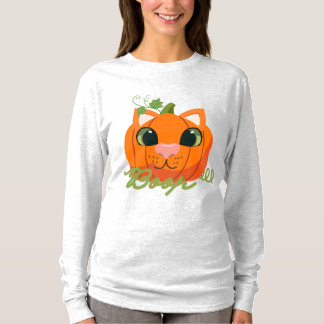 Pumpkin Cat Boop The Nose Long Sleeve Tee