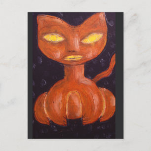 Pumpkin Cat Card from Denis Gaston Art