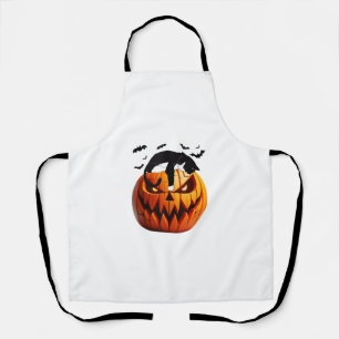 Pumpkin Cat Tuxedo Halloween Bring Excitement For Apron