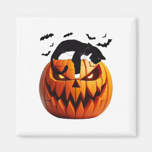 Pumpkin Cat Tuxedo Halloween Bring Excitement For Magnet