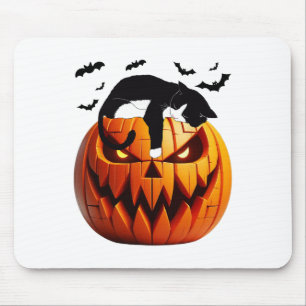 Pumpkin Cat Tuxedo Halloween Bring Excitement For Mouse Pad