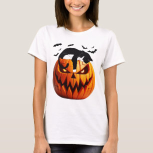Pumpkin Cat Tuxedo Halloween Bring Excitement For T-Shirt