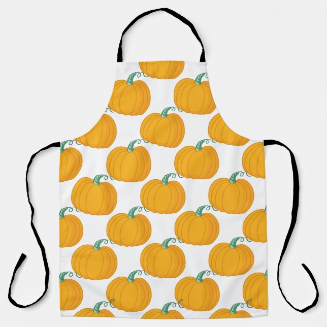 Pumpkin Charm: Vintage Hand-Drawn Pattern. Apron (Front)