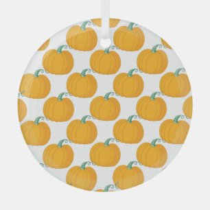 Pumpkin Charm: Vintage Hand-Drawn Pattern. Glass Tree Decoration