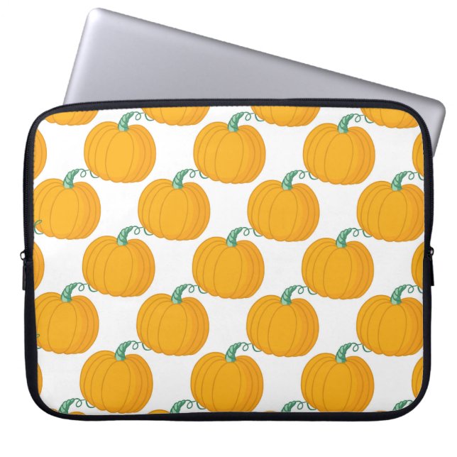 Pumpkin Charm: Vintage Hand-Drawn Pattern. Laptop Sleeve (Front)