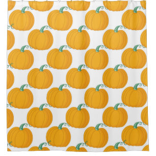 Pumpkin Charm: Vintage Hand-Drawn Pattern. Shower Curtain