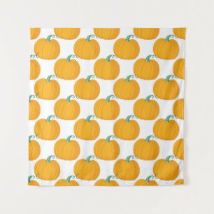 Pumpkin Charm: Vintage Hand-Drawn Pattern. Tapestry