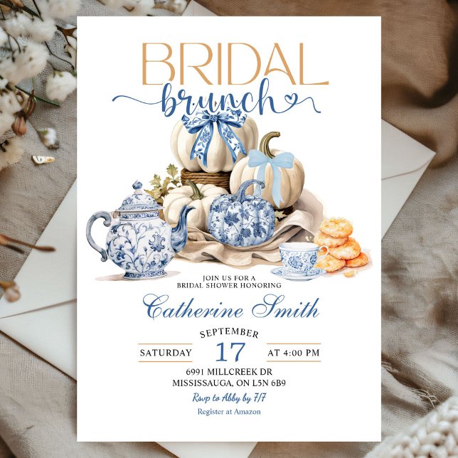Pumpkin Chinoiserie Bridal Brunch Bridal Shower Invitation (Creator Uploaded)