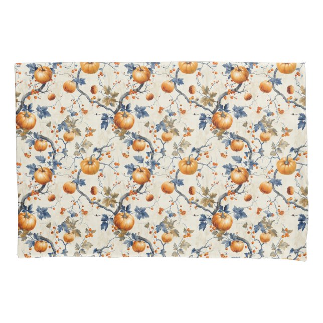 Pumpkin Chinoiserie Pattern Pillowcase Set (Front-Left)
