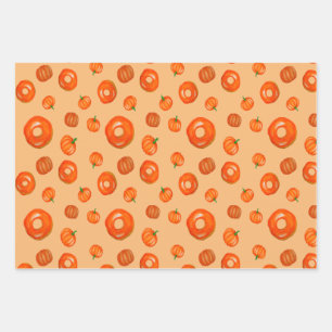 Pumpkin cider doughnuts Design Perfect Halloween Wrapping Paper Sheet