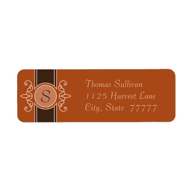 Pumpkin Classic Harvest Return Address Labels (Front)