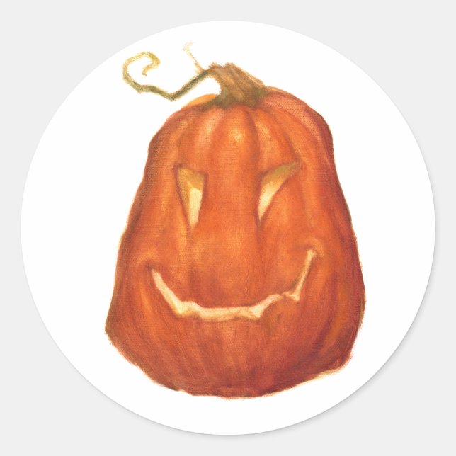 Pumpkin Classic Round Sticker (Front)