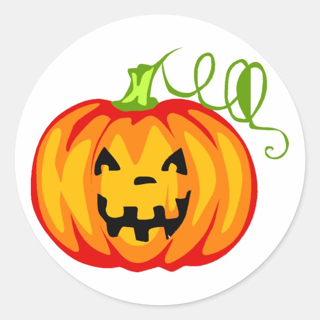 Pumpkin Classic Round Sticker (Front)
