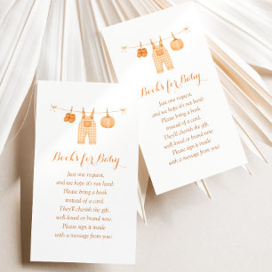 Pumpkin Clothesline Baby Shower Book Request Enclosure Card