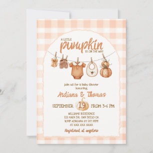 Pumpkin Clothesline Rustic Baby Shower Invitation