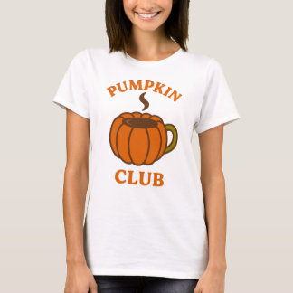 Pumpkin Club Cosy Retro Coffee Autumn Design T-Shirt
