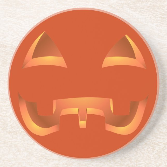 Pumpkin Coaster Fun Halloween Jack-O-Lantern Decor (Front)