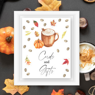 Pumpkin Coffee Bridal shower Cards and Gifts Poster