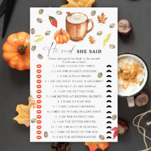 Pumpkin Coffee bridal shower He said she said