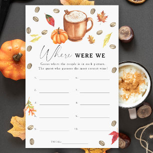 Pumpkin Coffee Bridal shower Where were we game