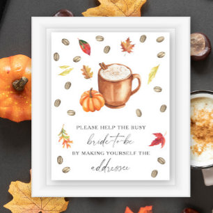 Pumpkin Coffee Help the busy bride Address Poster