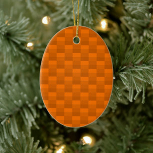 Pumpkin Color Pattern in Orange Ceramic Ornament