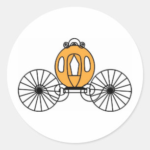Pumpkin Coloured Coach Classic Round Sticker