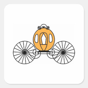 Pumpkin Coloured Coach Square Sticker