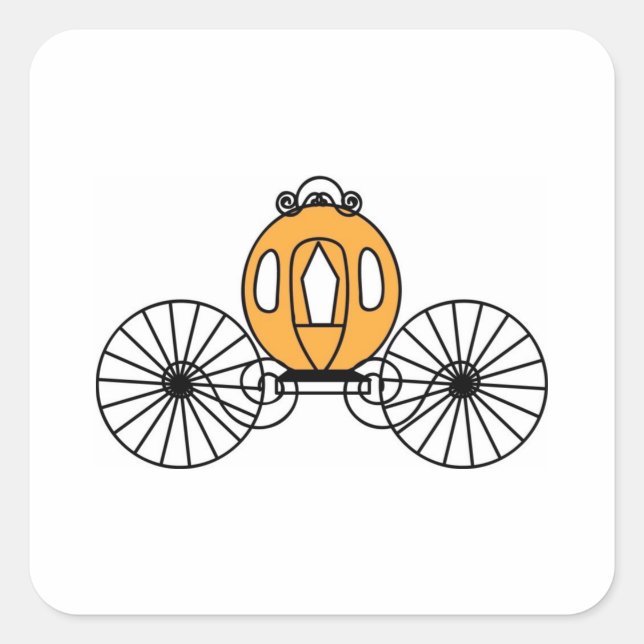 Pumpkin Coloured Coach Square Sticker (Front)
