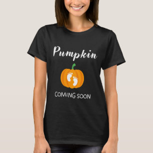 Pumpkin Coming Pregnancy Announcement Halloween T-Shirt
