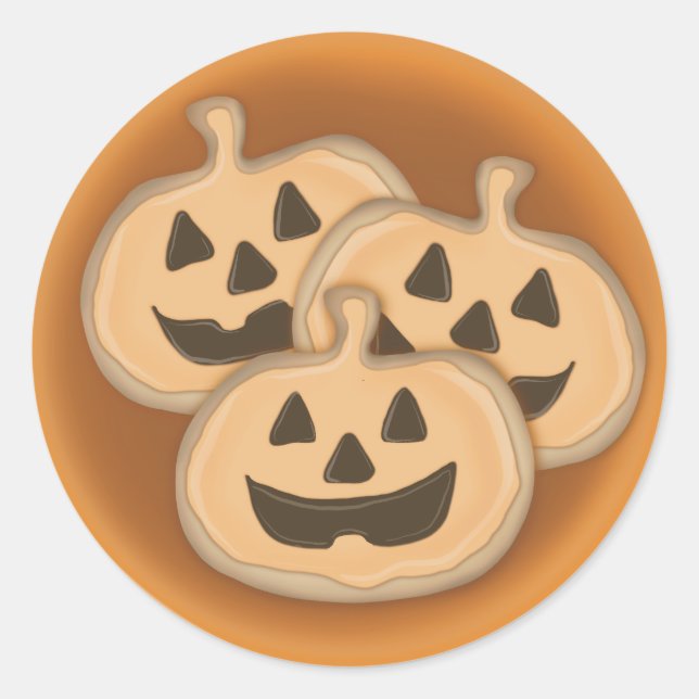 Pumpkin cookies  classic round sticker (Front)