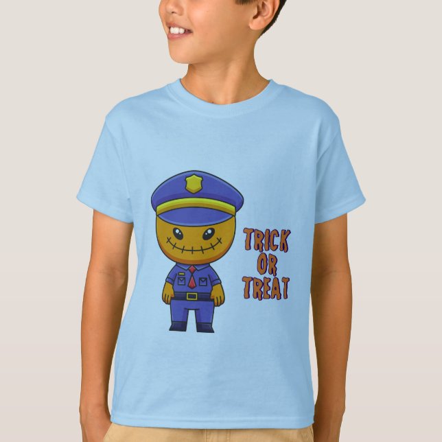 Pumpkin Cop: Funny Halloween T-Shirt (Front)