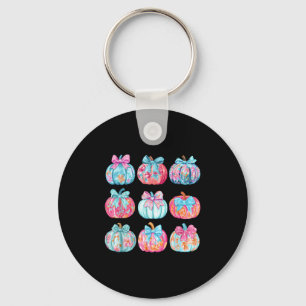Pumpkin Coquette Bow Fall Vibes Key Ring