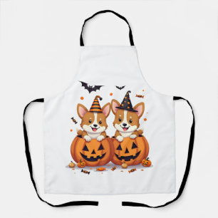 Pumpkin Corgi Party Apron