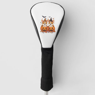 Pumpkin Corgi Party Golf Head Cover