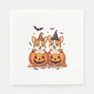 Pumpkin Corgi Party Napkin