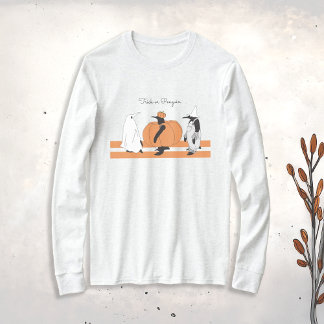 Pumpkin Costume Penguin Cute Funny Halloween T-Shirt