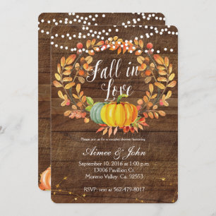 Pumpkin Couples shower invitations card