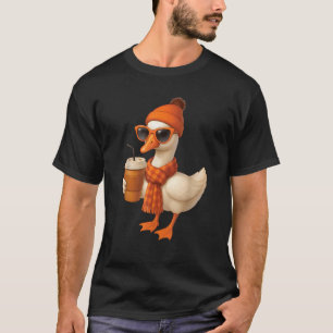 Pumpkin Cozy Season Fall Goose Autumn Vibes Thanks T-Shirt