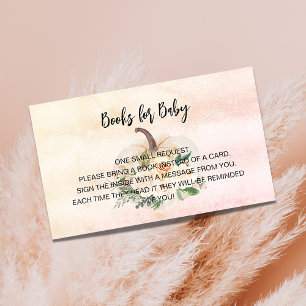 Pumpkin cream girl baby shower book request enclosure card