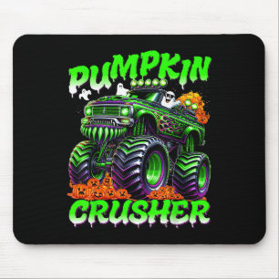 Pumpkin Crusher Monster Truck Ghosts Halloween For Mouse Pad